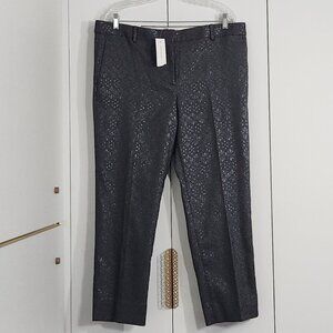 NWT Ann Taylor Pants The Ankle in Devin Fit Slim Size 14 Gray Metallic